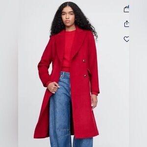 GAP Red Pea Coat for Women
